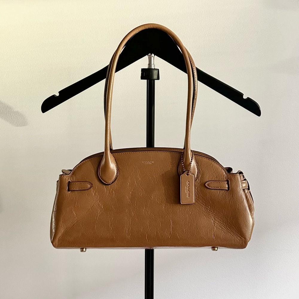 Coach CAM03 Empire Carryall 34 Glazed Honey Brown Tan Leather Shoulder Bag